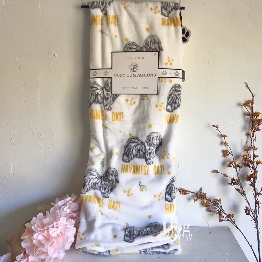 Havanese Dog Print Cozy Throw